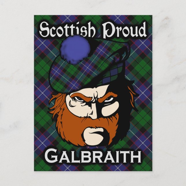 Postal Clan escocés Galbraith Tartan Postcard (Anverso)