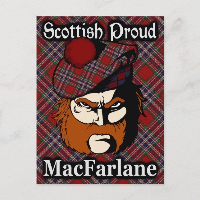 Postal Clan escocés MacFarlane Tartan Postcard (Anverso)