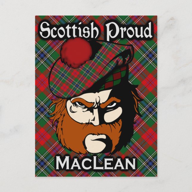 Postal Clan escocés MacLean Tartan Postcard (Anverso)