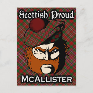 Postal Clan escocés McAllister Tartan Postcard