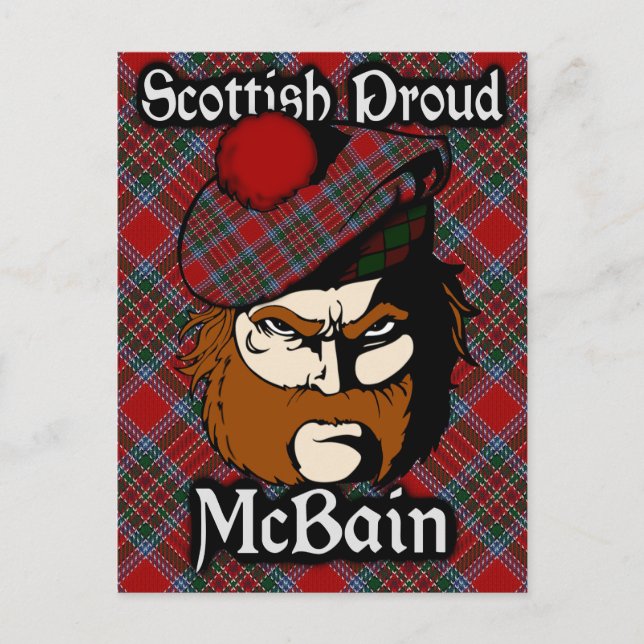 Postal Clan escocés McBain MacBain Tartan Postcard (Anverso)