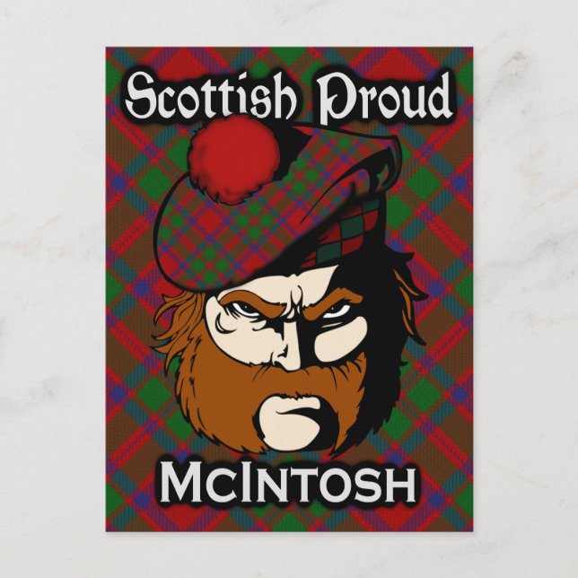 Postal Clan escocés McIntosh Tartan Postcard (Anverso)