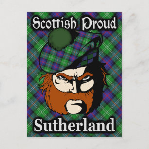 Postal Clan escocés Sutherland Tartan Postcard