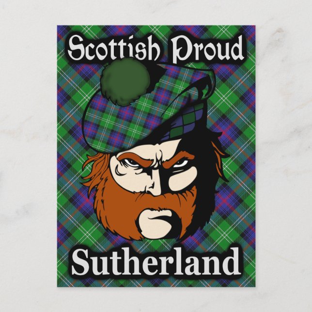 Postal Clan escocés Sutherland Tartan Postcard (Anverso)