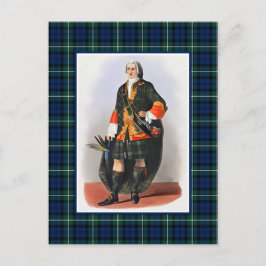 Postal Clan Forbes Vintage Ilustracion Tartán Frame