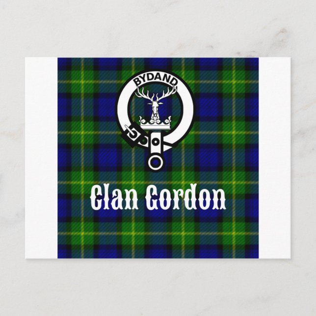 Postal Clan Gordon Tartan Escudo (Anverso)