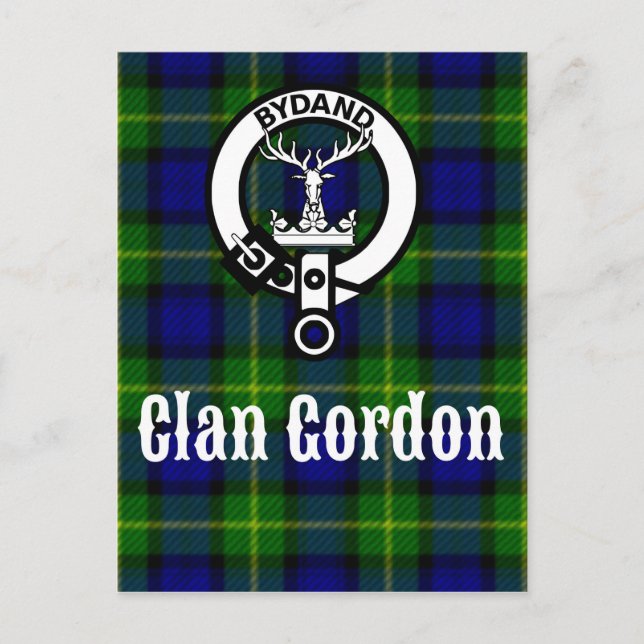 Postal Clan Gordon Tartan Escudo (Anverso)