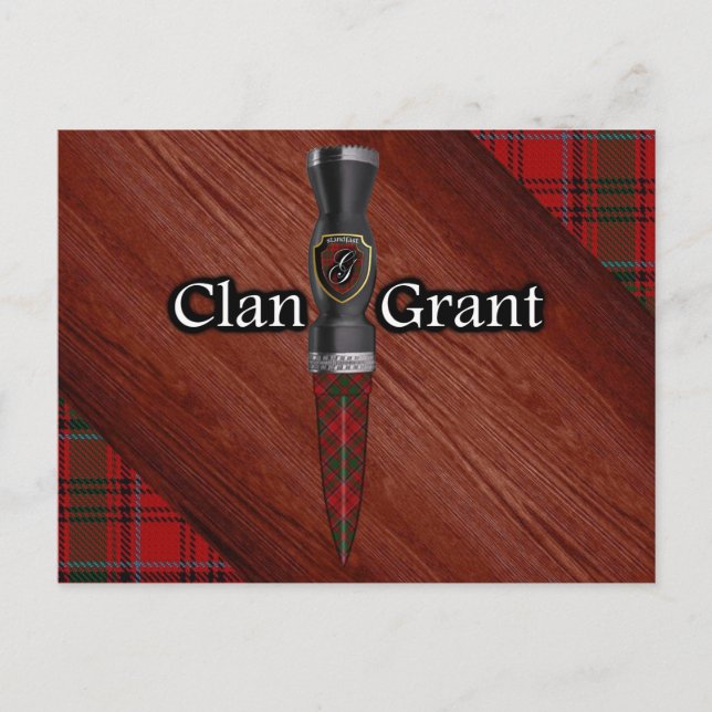 Postal Clan Grant Tartan Sgian Dubh Blade (Anverso)