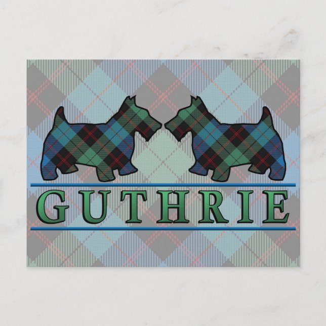 Postal Clan Guthrie Tartan Scottie Dogs (Anverso)