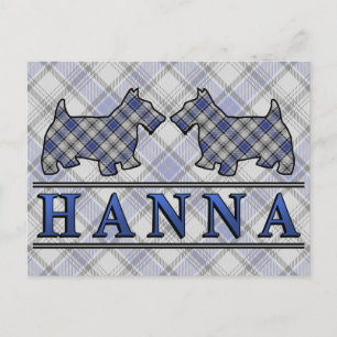 Postal Clan Hannay Hanna Tartan Scottie Dogs