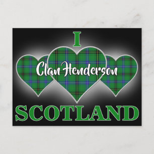 Postal Clan Henderson I Love Scotland Tartan Heart