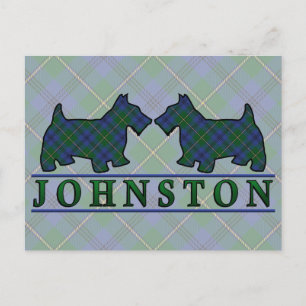 Postal Clan Johnstone Johnston Tartan Scottie Dogs