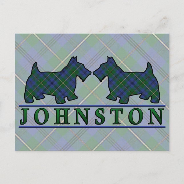 Postal Clan Johnstone Johnston Tartan Scottie Dogs (Anverso)