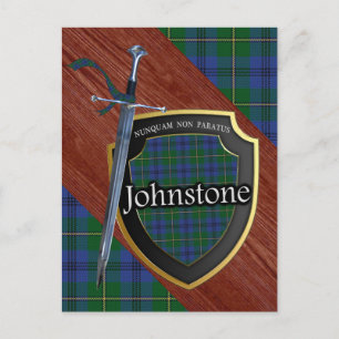 Postal Clan Johnstone Tartán Sword & Shield