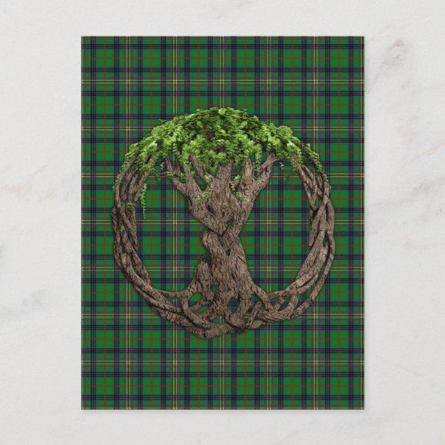 Postal Clan Kennedy Tartán Y Árbol Celta De La Vida (Anverso)
