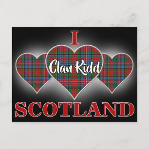 Postal Clan Kidd I Love Scotland Tartan Heart