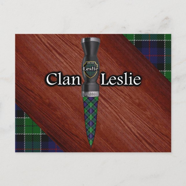 Postal Clan Leslie Tartan Sgian Dubh Blade (Anverso)