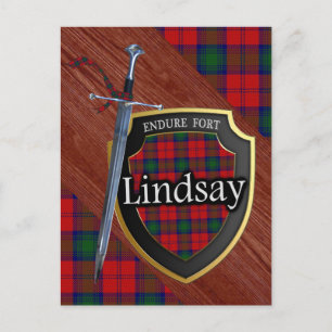 Postal Clan Lindsay Tartan Sword & Shield
