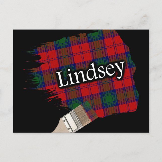 Postal Clan Lindsey Lindsay Scottish Tartan Paint Brush (Anverso)