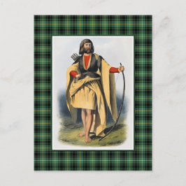 Postal Clan MacArthur Vintage Ilustracion Tartan Frame