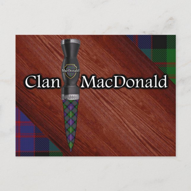 Postal Clan MacDonald Tartan Sgian Dubh Blade (Anverso)
