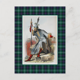 Postal Clan MacDonald Vintage Ilustracion Tartán Frame