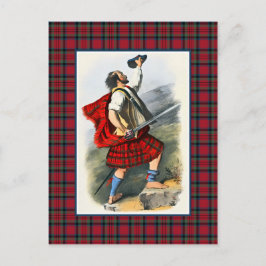Postal Clan MacDuff Ilustracion Vintage Tartán Frame