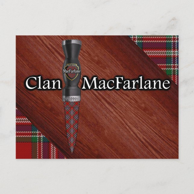 Postal Clan MacFarlane Tartan Sgian Dubh Blade (Anverso)