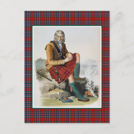 Postal Clan MacFarlane Vintage Ilustracion Tartán Frame
