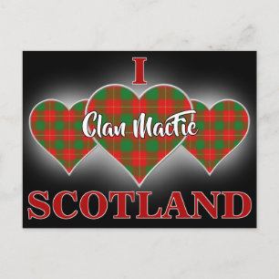 Postal Clan MacFie I Love Scotland Tartan Heart