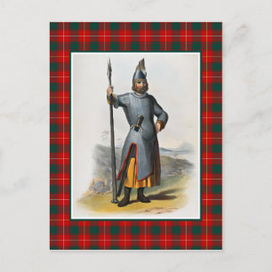 Postal Clan MacFie Vintage Ilustracion Tartán Frame
