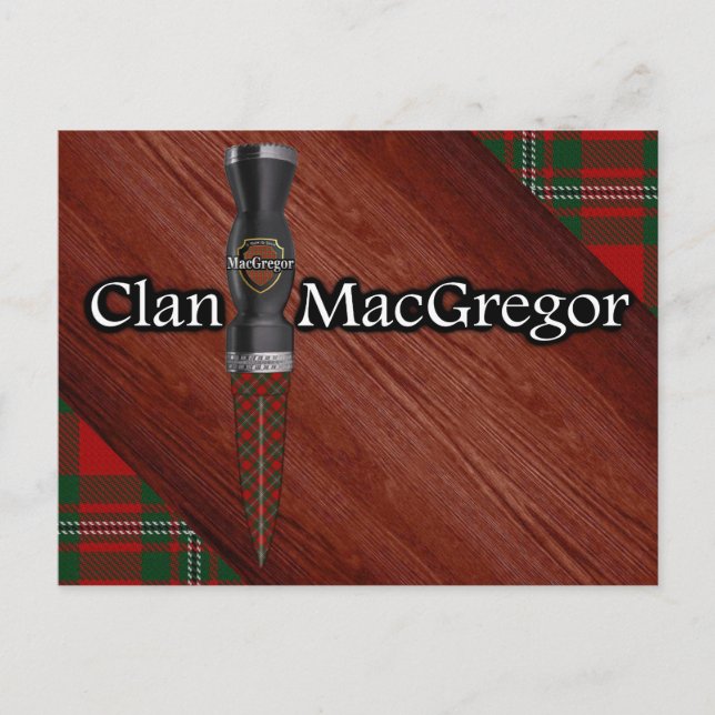 Postal Clan MacGregor Tartan Sgian Dubh Blade (Anverso)