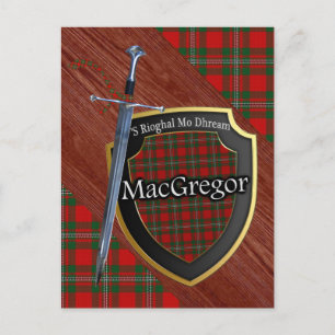 Postal Clan MacGregor Tartan Sword & Shield