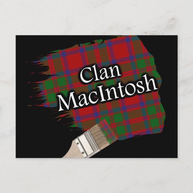 Postal Clan MacIntosh Scottish Tartan Paint Brush (Anverso)