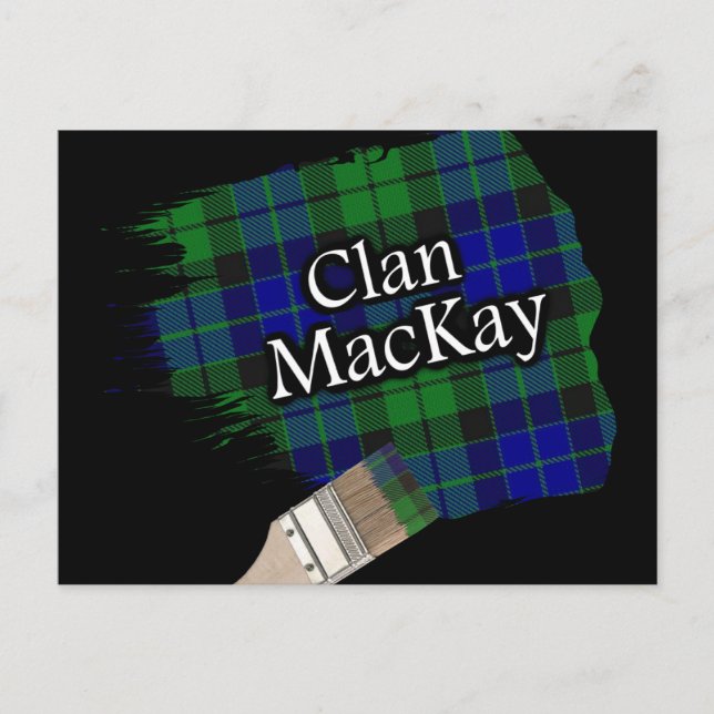 Postal Clan MacKay Scottish Tartan Paint Brush (Anverso)