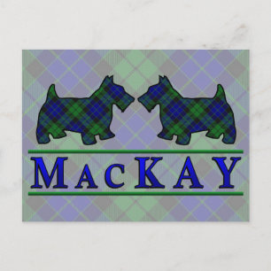 Postal Clan MacKay Tartan Scottie Dogs