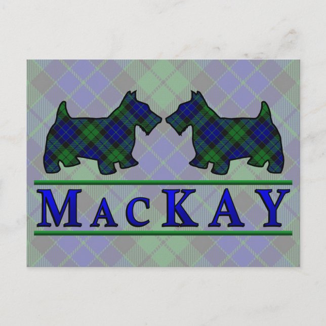 Postal Clan MacKay Tartan Scottie Dogs (Anverso)