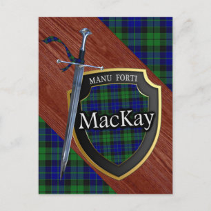 Postal Clan MacKay Tartan Sword & Shield