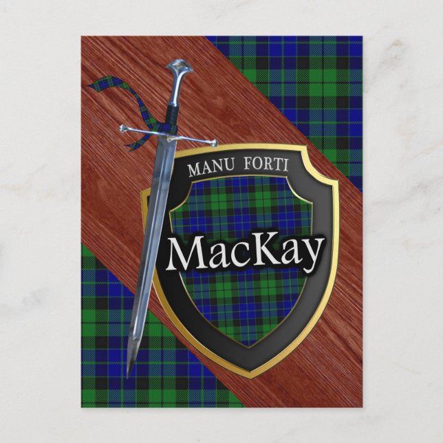 Postal Clan MacKay Tartan Sword & Shield (Anverso)