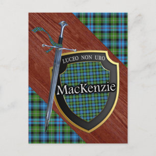 Postal Clan MacKenzie Tartan Sword & Shield