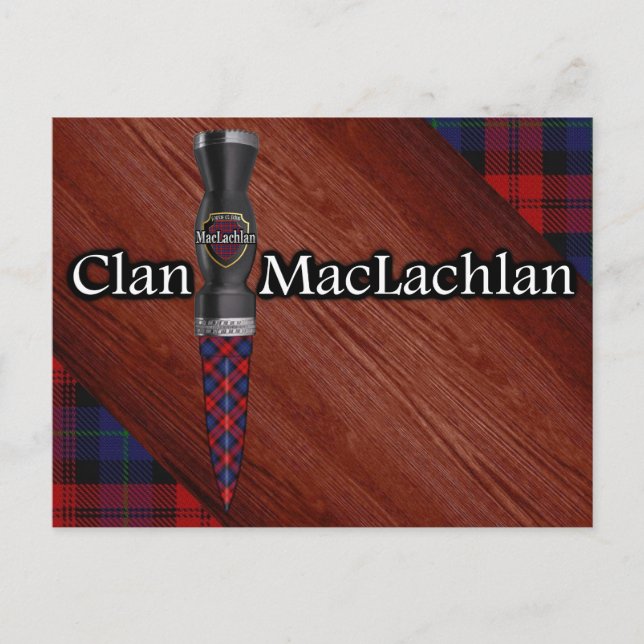 Postal Clan MacLachlan Tartan Sgian Dubh Blade (Anverso)