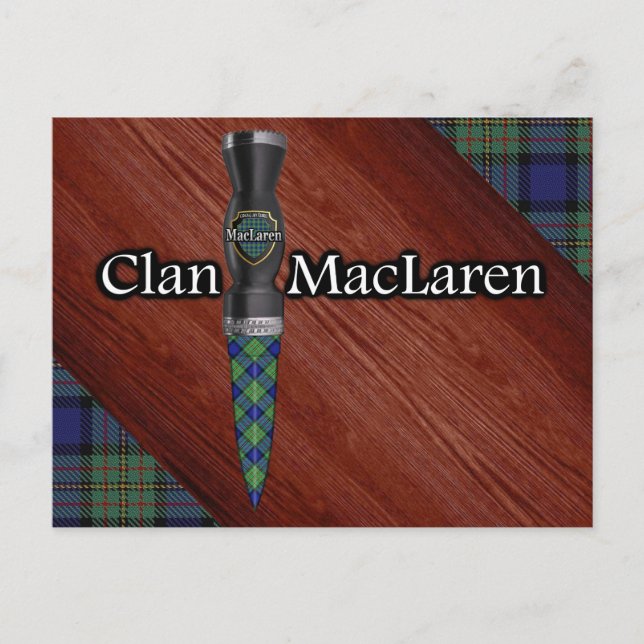 Postal Clan MacLaren Tartan Sgian Dubh Blade (Anverso)