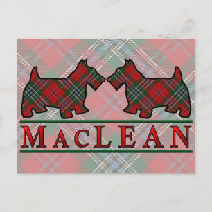 Postal Clan MacLean Tartan Scottie Dogs