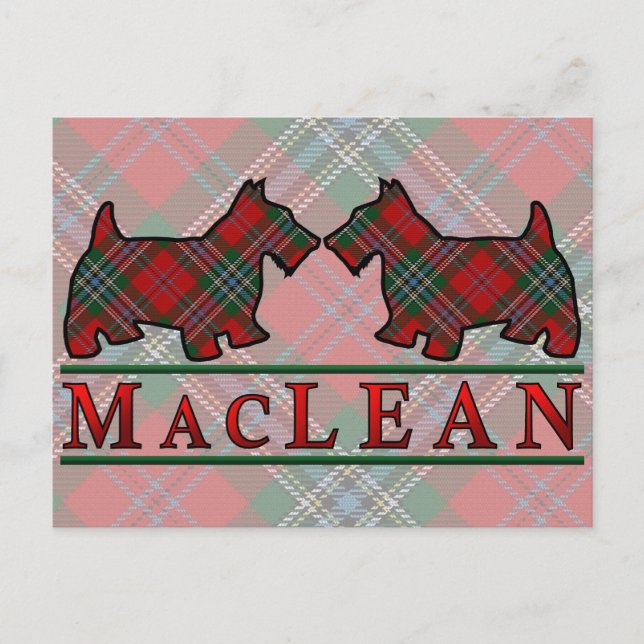 Postal Clan MacLean Tartan Scottie Dogs (Anverso)