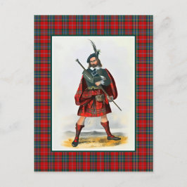 Postal Clan MacLean Vintage Ilustracion Tartán Frame