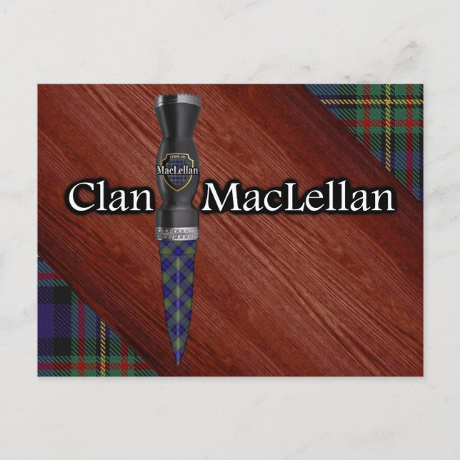 Postal Clan MacLellan Tartan Sgian Dubh Blade (Anverso)