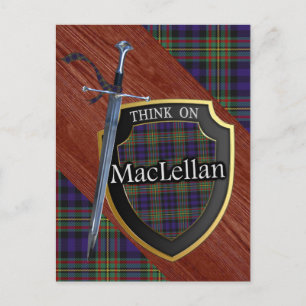 Postal Clan MacLellan Tartan Sword & Shield
