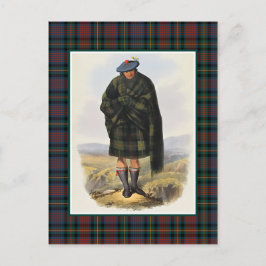 Postal Clan MacLennan Ilustracion Vintage Tartán Frame