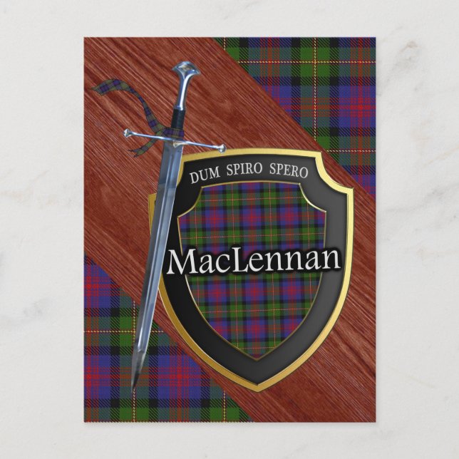 Postal Clan MacLennan Tartan Sword & Shield (Anverso)