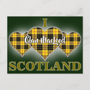 Postal Clan MacLeod de Lewis Me encanta Escocia Tartán Co